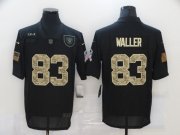 Wholesale Cheap Men's Las Vegas Raiders #83 Darren Waller Black Camo 2020 Salute To Service Stitched NFL Nike Limited Jersey