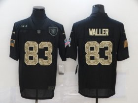 Wholesale Cheap Men\'s Las Vegas Raiders #83 Darren Waller Black Camo 2020 Salute To Service Stitched NFL Nike Limited Jersey