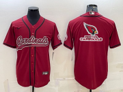 Wholesale Cheap Men's Arizona Cardinals Red Team Big Logo With Patch Cool Base Stitched Baseball Jersey
