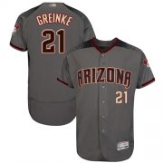 Wholesale Cheap Diamondbacks #21 Zack Greinke Gray Flexbase Authentic Collection Stitched MLB Jersey