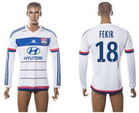 Wholesale Cheap Lyon #18 Fekir Home Long Sleeves Soccer Club Jersey