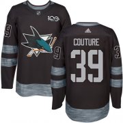 Wholesale Cheap Adidas Sharks #39 Logan Couture Black 1917-2017 100th Anniversary Stitched NHL Jersey