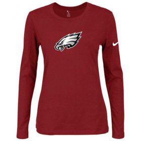 Wholesale Cheap Women\'s Nike Philadelphia Eagles Of The City Long Sleeve Tri-Blend NFL T-Shirt Red