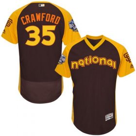 Wholesale Cheap Giants #35 Brandon Crawford Brown Flexbase Authentic Collection 2016 All-Star National League Stitched MLB Jersey