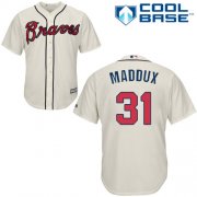 Wholesale Cheap Braves #31 Greg Maddux Cream Cool Base Stitched Youth MLB Jersey