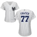 Wholesale Cheap New York Yankees #77 Clint Frazier White Majestic Women's Cool Base Stitched MLB Jersey