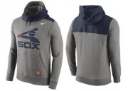 Wholesale Cheap Men's Chicago White Sox Nike Gray Cooperstown Collection Hybrid Pullover Hoodie