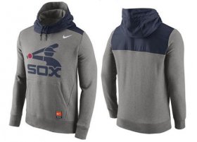 Wholesale Cheap Men\'s Chicago White Sox Nike Gray Cooperstown Collection Hybrid Pullover Hoodie
