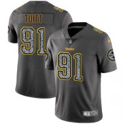 Wholesale Cheap Nike Steelers #91 Stephon Tuitt Gray Static Youth Stitched NFL Vapor Untouchable Limited Jersey