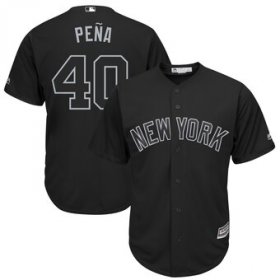 Wholesale Cheap New York Yankees #40 Luis Severino Pena Majestic 2019 Players\' Weekend Cool Base Player Jersey Black