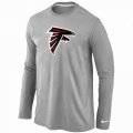 Wholesale Cheap Nike Atlanta Falcons Logo Long Sleeve T-Shirt Grey