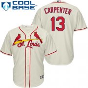 Wholesale Cheap Cardinals #13 Matt Carpenter Cream Cool Base Stitched Youth MLB Jersey