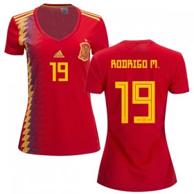 Wholesale Cheap Women\'s Spain #19 Rodrigo M. Red Home Soccer Country Jersey