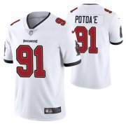 Wholesale Cheap Men's Tampa Bay Buccaneers #91 Benning Potoa'e White Vapor Untouchable Limited Stitched Jersey