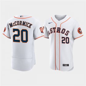 Wholesale Cheap Men\'s Houston Astros #20 Chas McCormick White 60th Anniversary Flex Base Stitched Baseball Jersey