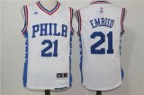 Wholesale Cheap Men's Philadelphia 76ers #21 Joel Embiid NEW White Stitched NBA Adidas Revolution 30 Swingman Jersey
