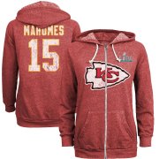 Wholesale Cheap Women's Kansas City Chiefs #15 Patrick Mahomes NFL Red Super Bowl LIV Bound Player Name & Number Full-Zip Hoodie