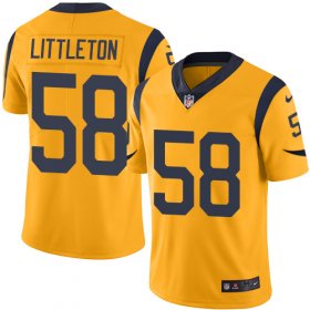 Wholesale Cheap Nike Rams #58 Cory Littleton Gold Men\'s Stitched NFL Limited Rush Jersey