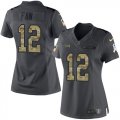 Wholesale Cheap Nike Seahawks #12 Fan Black Women's Stitched NFL Limited 2016 Salute to Service Jersey