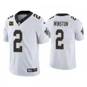 Wholesale Cheap Men's New Orleans Saints 2022 #2 Jameis Winston White With 4-star C Patch Vapor Untouchable Limited Stitched NFL Jersey