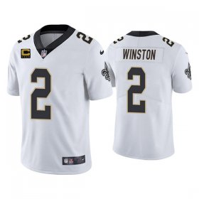 Wholesale Cheap Men\'s New Orleans Saints 2022 #2 Jameis Winston White With 4-star C Patch Vapor Untouchable Limited Stitched NFL Jersey