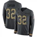 Wholesale Cheap Nike Seahawks #32 Chris Carson Anthracite Salute to Service Men's Stitched NFL Limited Therma Long Sleeve Jersey