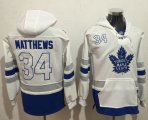 Wholesale Cheap Maple Leafs #34 Auston Matthews White Name & Number Pullover NHL Hoodie