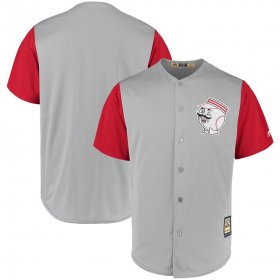 Wholesale Cheap Cincinnati Reds Blank Majestic Cooperstown Collection 1956 Cool Base Jersey Gray