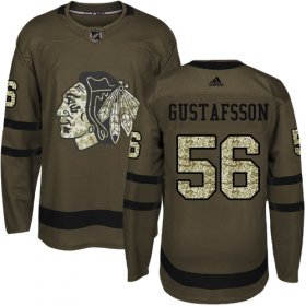 Wholesale Cheap Adidas Blackhawks #56 Erik Gustafsson Green Salute to Service Stitched Youth NHL Jersey