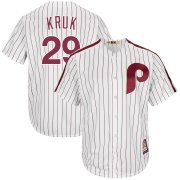 Wholesale Cheap Philadelphia Phillies #29 John Kruk Majestic Cooperstown Collection Cool Base Player Jersey White