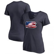 Wholesale Cheap Women's Philadelphia Eagles NFL Pro Line by Fanatics Branded Navy Banner State V-Neck T-Shirt