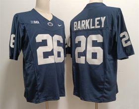 Cheap Men\'s Penn State Nittany Lions #26 Saquon Barkley Navy cStitched Jersey