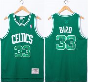 Wholesale Men's Boston Celtics #33 Larry Bird Green Throwback basketball Jersey