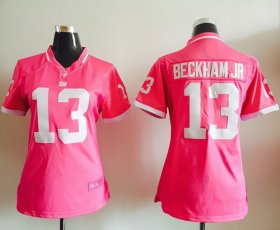 Wholesale Cheap Nike Giants #13 Odell Beckham Jr Pink Women\'s Stitched NFL Elite Bubble Gum Jersey