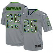 Wholesale Cheap Nike Seahawks #25 Richard Sherman New Lights Out Grey Men's Stitched NFL Elite Jersey