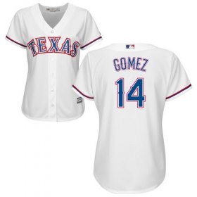 Wholesale Cheap Rangers #14 Carlos Gomez White Home Women\'s Stitched MLB Jersey
