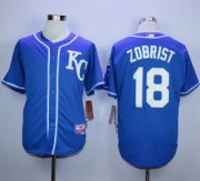 Wholesale Cheap Royals #18 Ben Zobrist Blue Alternate 2 Cool Base Stitched MLB Jersey