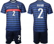 Wholesale Cheap Men 2020-2021 European Cup France home blue 2 Soccer Jersey