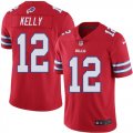 Wholesale Cheap Nike Bills #12 Jim Kelly Red Youth Stitched NFL Limited Rush Jersey