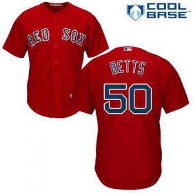 Wholesale Cheap Red Sox #50 Mookie Betts Red Cool Base Stitched Youth MLB Jersey