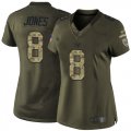 Wholesale Cheap Nike Giants #8 Daniel Jones Green Women's Stitched NFL Limited 2015 Salute to Service Jersey
