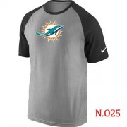 Wholesale Cheap Nike Miami Dolphins Ash Tri Big Play Raglan NFL T-Shirt Grey/Black