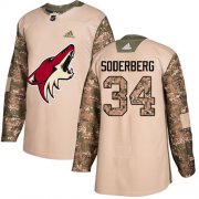 Wholesale Cheap Adidas Coyotes #34 Carl Soderberg Camo Authentic 2017 Veterans Day Stitched NHL Jersey