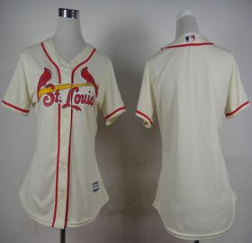 Wholesale Cheap Cardinals Blank Cream Alternate Women\'s Stitched MLB Jersey