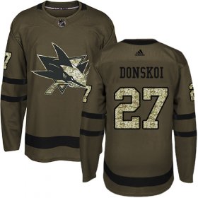 Wholesale Cheap Adidas Sharks #27 Joonas Donskoi Green Salute to Service Stitched NHL Jersey