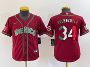 Wholesale Cheap Youth Mexico Baseball #34 Fernando Valenzuela 2023 Red World Classic Stitched Jersey9