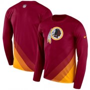 Wholesale Cheap Men's Washington Redskins Nike Burgundy Sideline Legend Prism Performance Long Sleeve T-Shirt