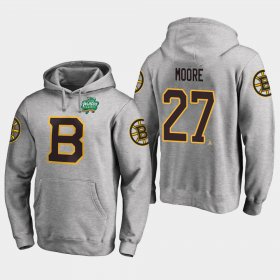 Wholesale Cheap Bruins #27 John Moore Gray 2018 Winter Classic Fanatics Primary Logo Hoodie