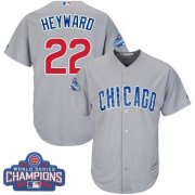 Wholesale Cheap Cubs #22 Jason Heyward Grey Road 2016 World Series Champions Stitched Youth MLB Jersey