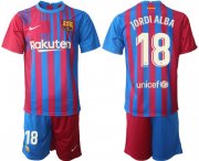 Wholesale Cheap Men 2021-2022 Club Barcelona home red 18 Nike Soccer Jerseys